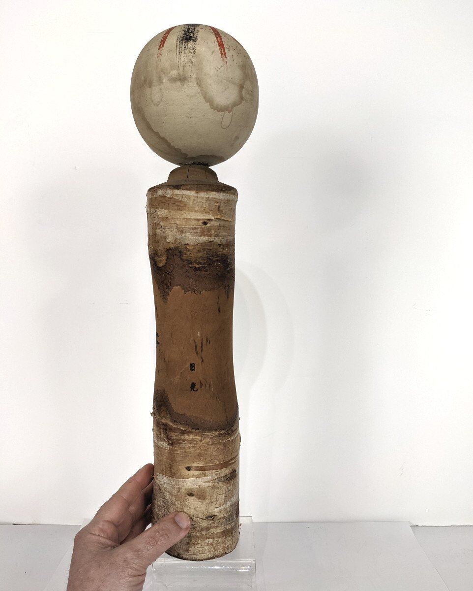 Kokeshi with Nô face theater Japan 1950-60