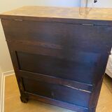 Coiffeuse Louis-Philippe en acajou avec plateau en marbre