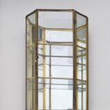 Vintage showcase in brass, glass and mirrors