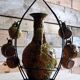 Vintage ceramic liqueur service "Fat Lava" and wrought iron