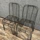 Pair of industrial design chairs in woven iron circa 1980