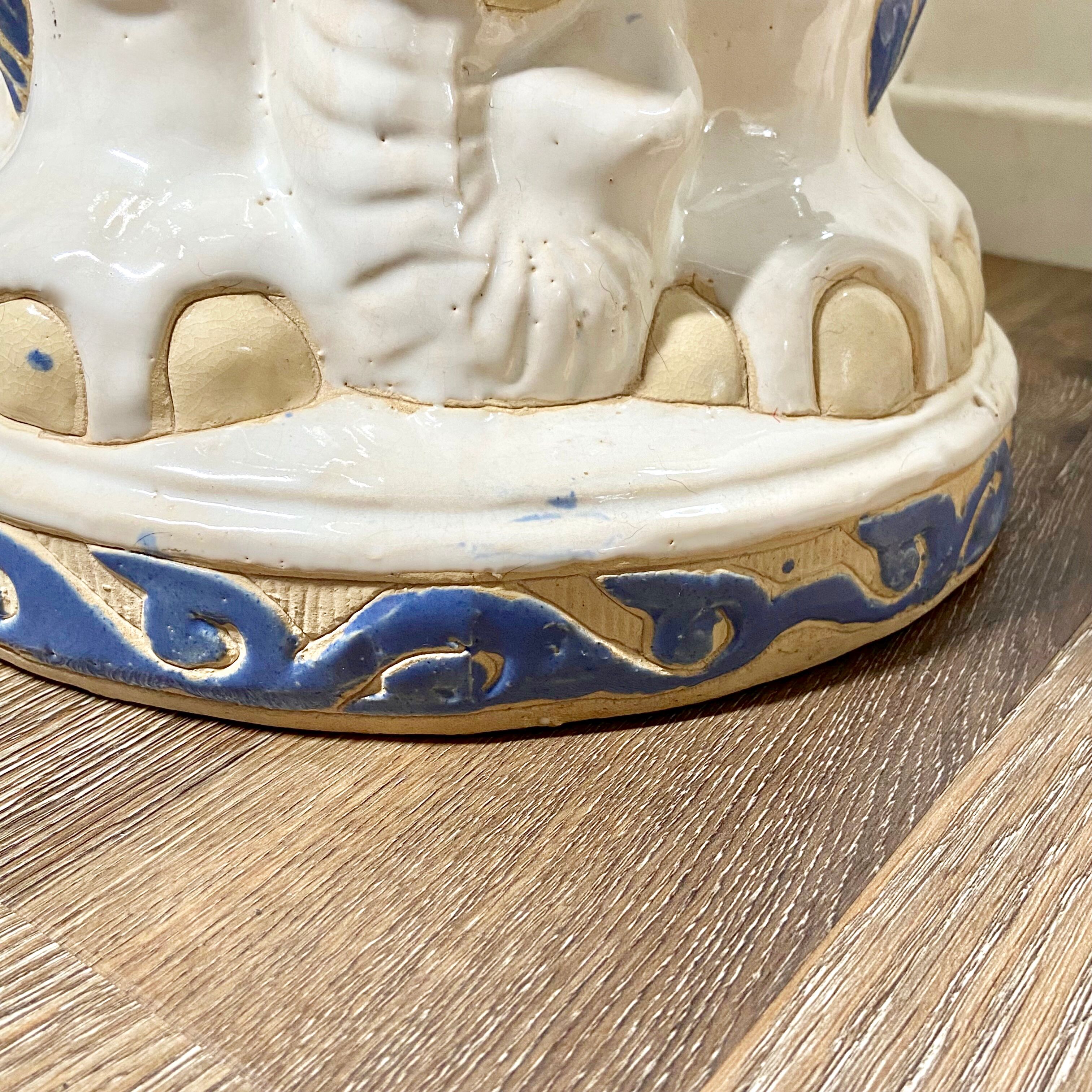 Pair of ceramic elephant stools