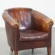 Vintage club armchair made of sheep leather
