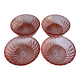 4 pink glass bowls