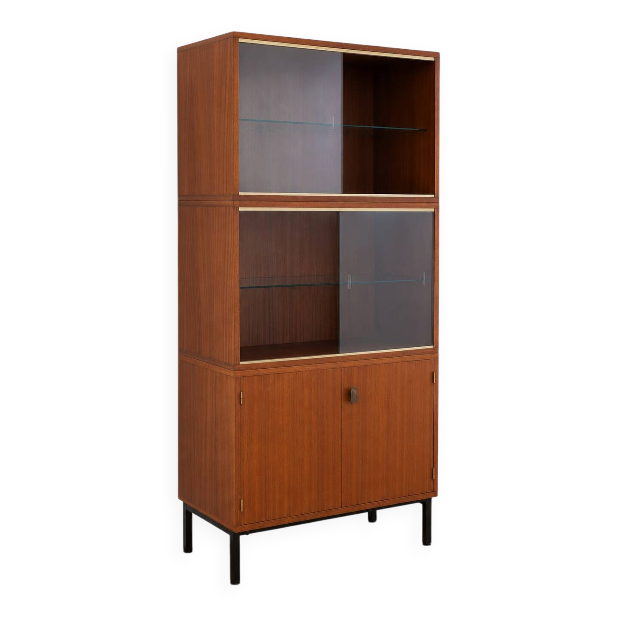 Modernist showcase library in teak