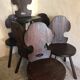 Set of 6 vintage brutalist solid wood chairs