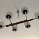 Vintage glass chandelier and its pair of wall lights