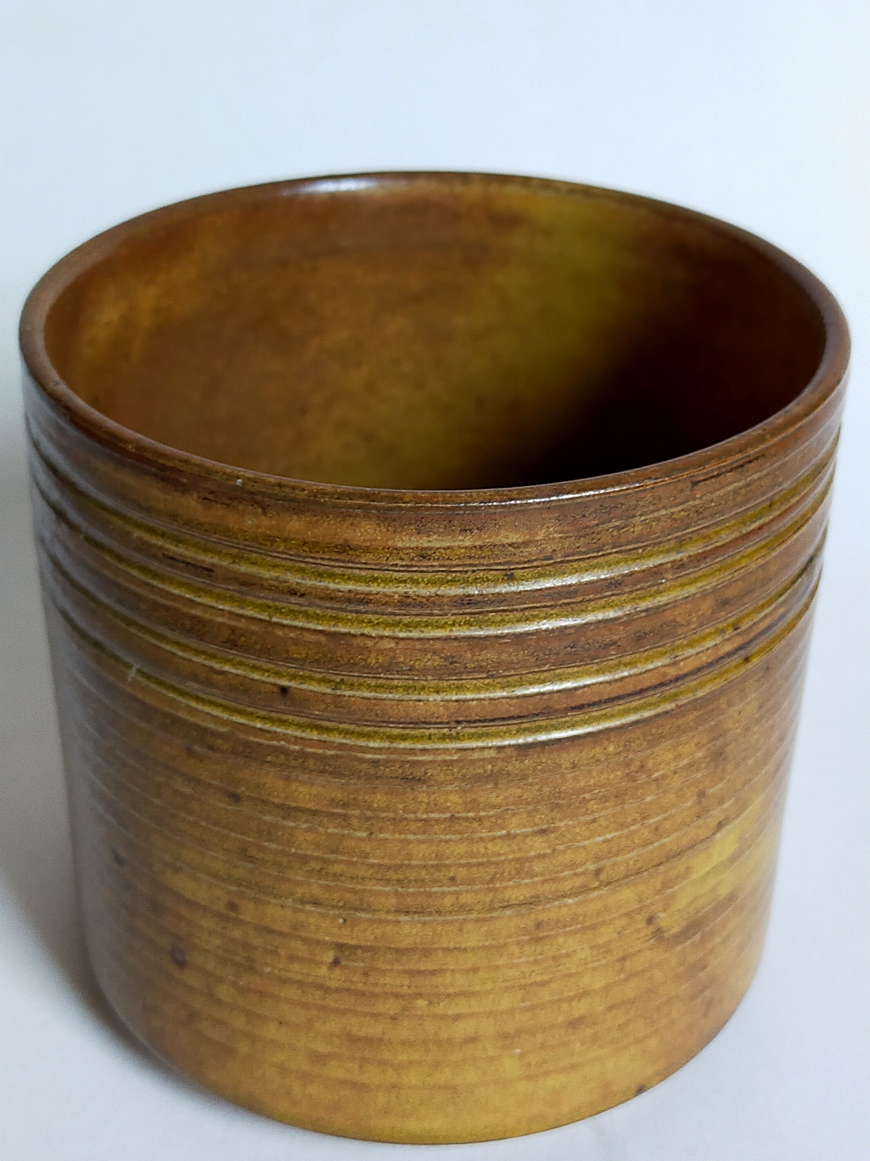 Vintage vase in enamelled sandstone