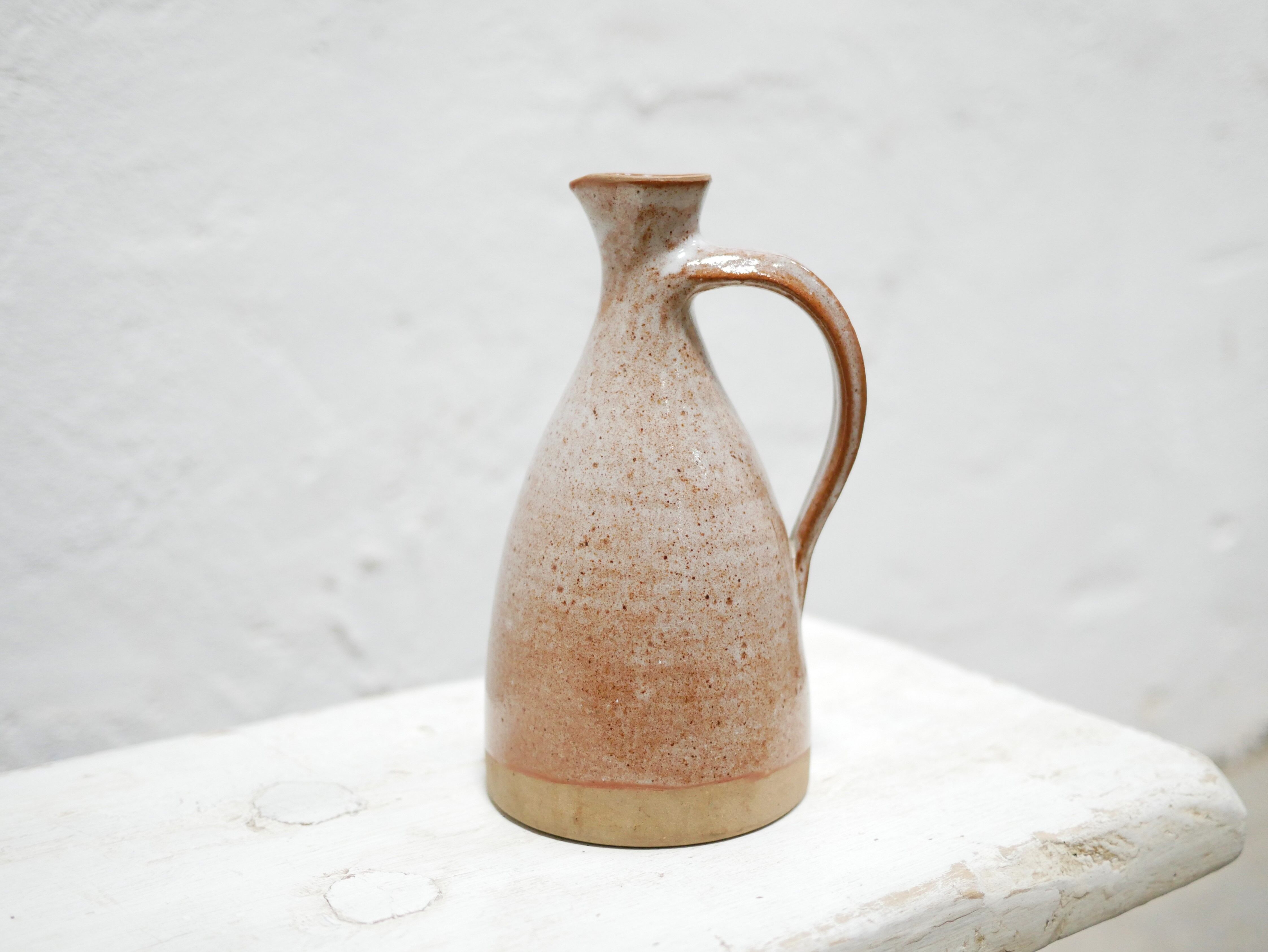 Vintage stoneware decanter by roger jacques, saint amand