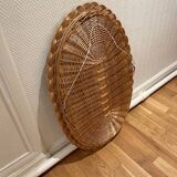 oval rattan mirror