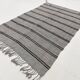 Striped Pattern Gray & Black Vintage Kilim Rug, 188x267Cm
