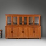 Impressive 12 doors monastery or display cabinet in pine, Belgium, 1890