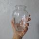3 vintage molded glass bulbous vases 50s
