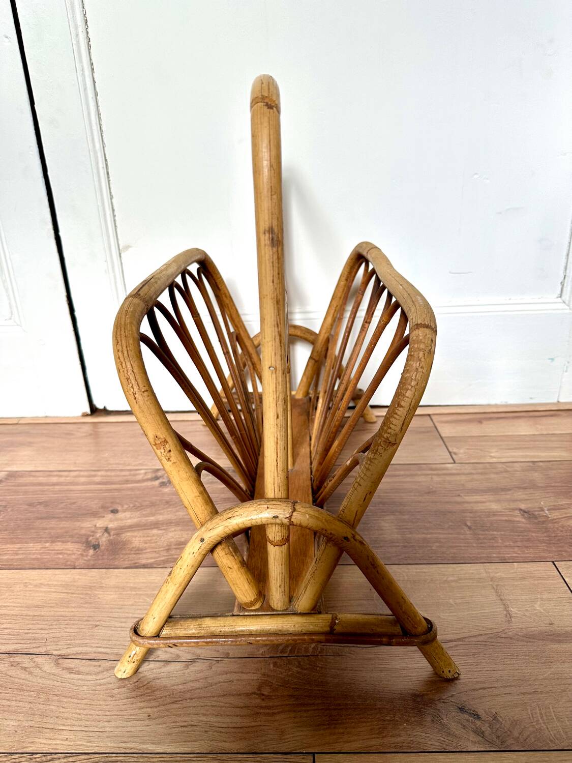 60s bamboo magazine rack