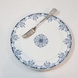 Set de 3 assiettes plates en faïence de Sarreguemines modèle Mignon, terre de fer.