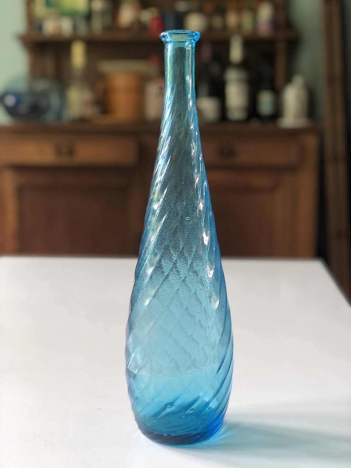 Large blue vase