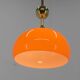 Orange glass and brass pendant, 1980s, restored