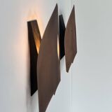 Pair of vintage matte copper wall lights, France, 1970.