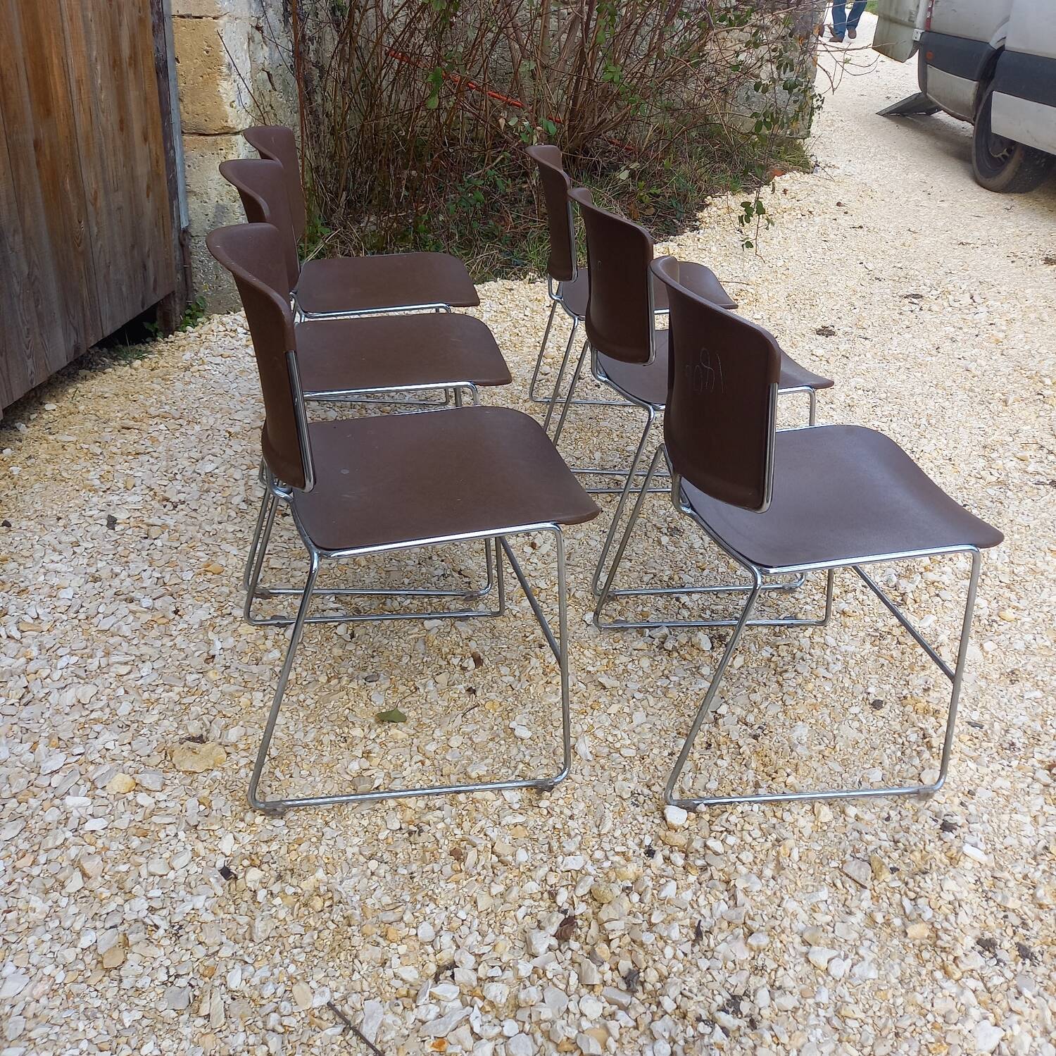 Lot de 6 chaises empilables