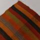 Kilim Vintage à Rayures Fait Main en Laine, Tons Terre et Orange, 200x240