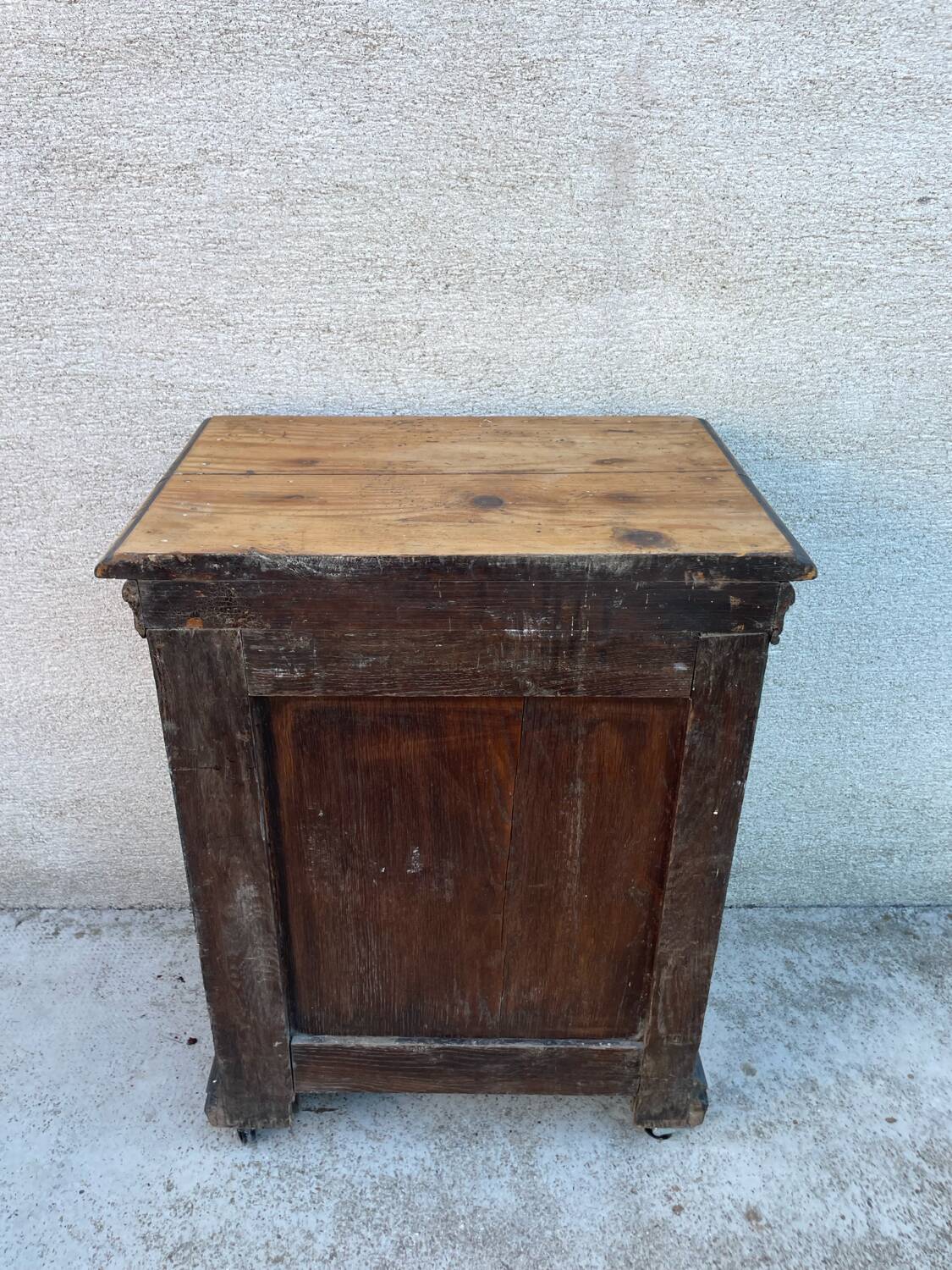 Small occasional console bedside cabinet in old Napoleon oak