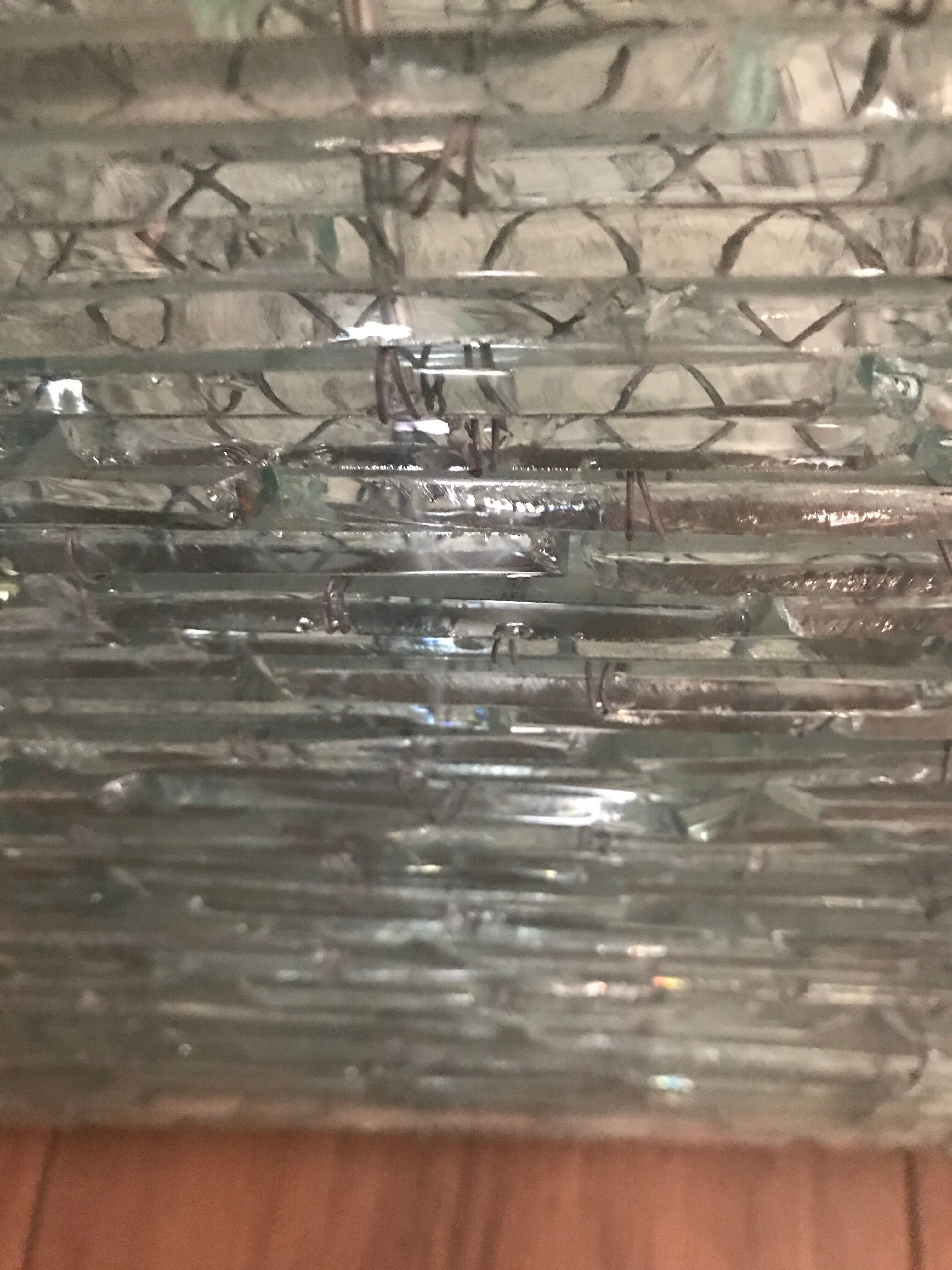 Stacked glass pyramid lamp, 1970