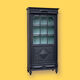 Armoire parisienne vitrée noire et vert grisé 150cm
