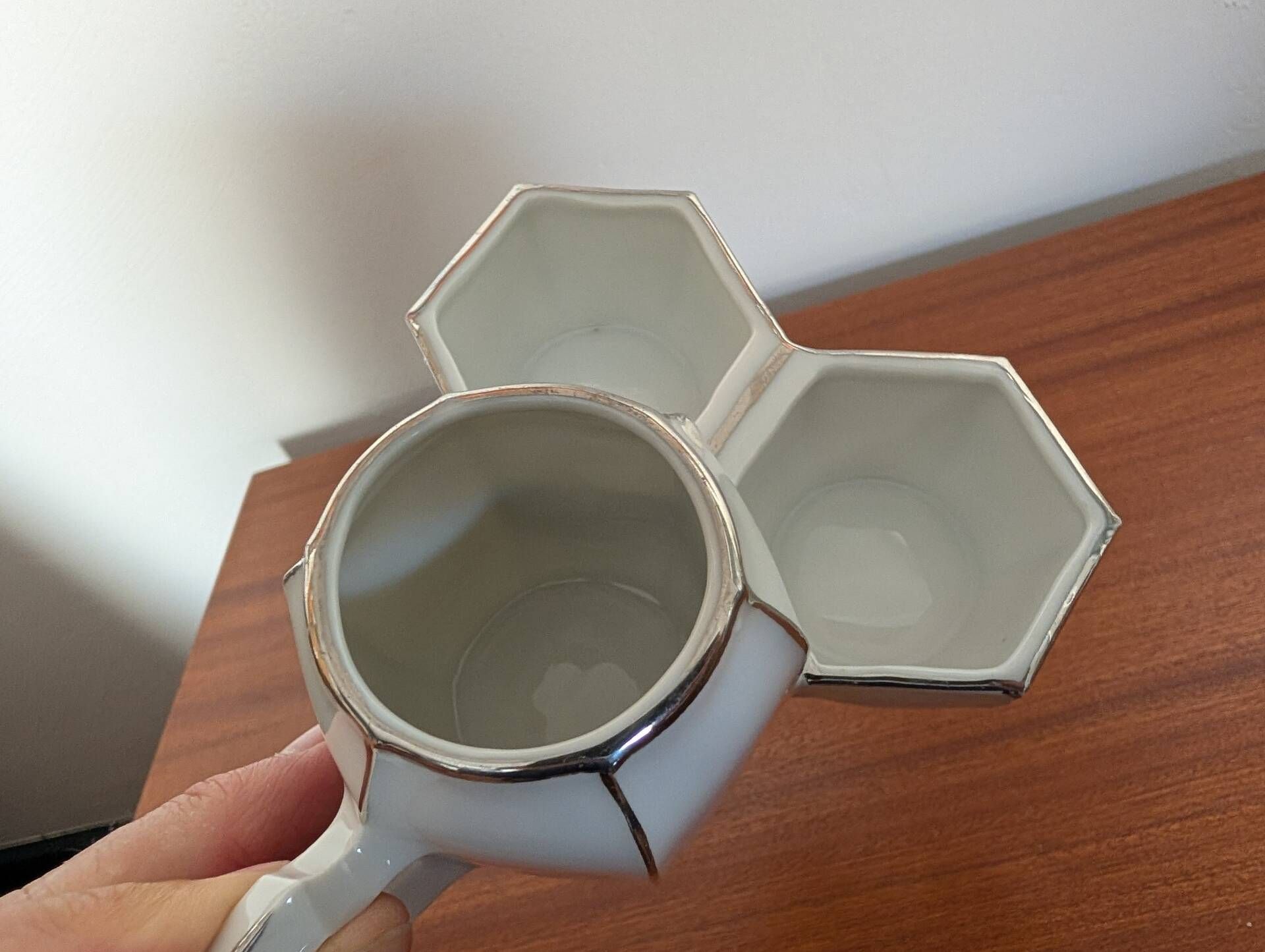 Art Deco condiment holder MS France in porcelain – 1930s