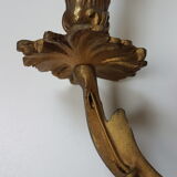 Trio d'anciennes appliques en bronze - style Louis XV - 2 feux