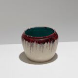 Cache-pot en faïence fine craquelée, orchies, 1930s