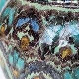 Polychrome ceramic vase in flowing enamel from Nabeul with mihrab decoration.