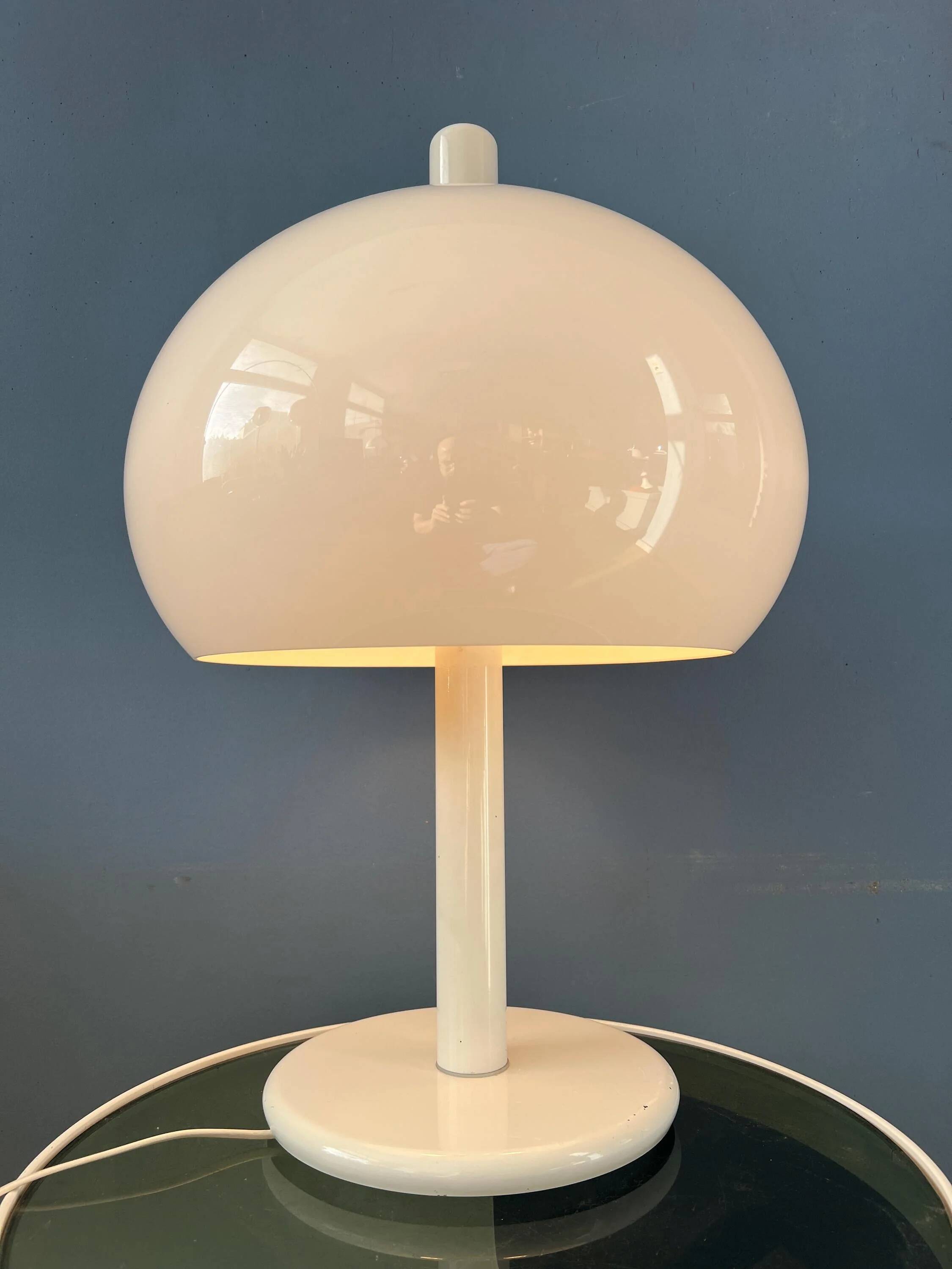 Vintage Space Age white Dijkstra mushroom table lamp