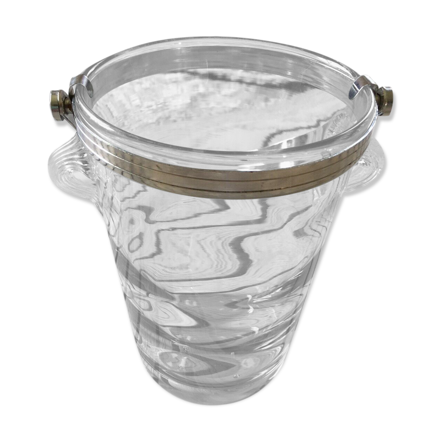Sceau à glace en verre vintage art deco