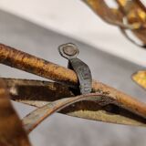 Vintage gilt metal flower side table, italy 1960