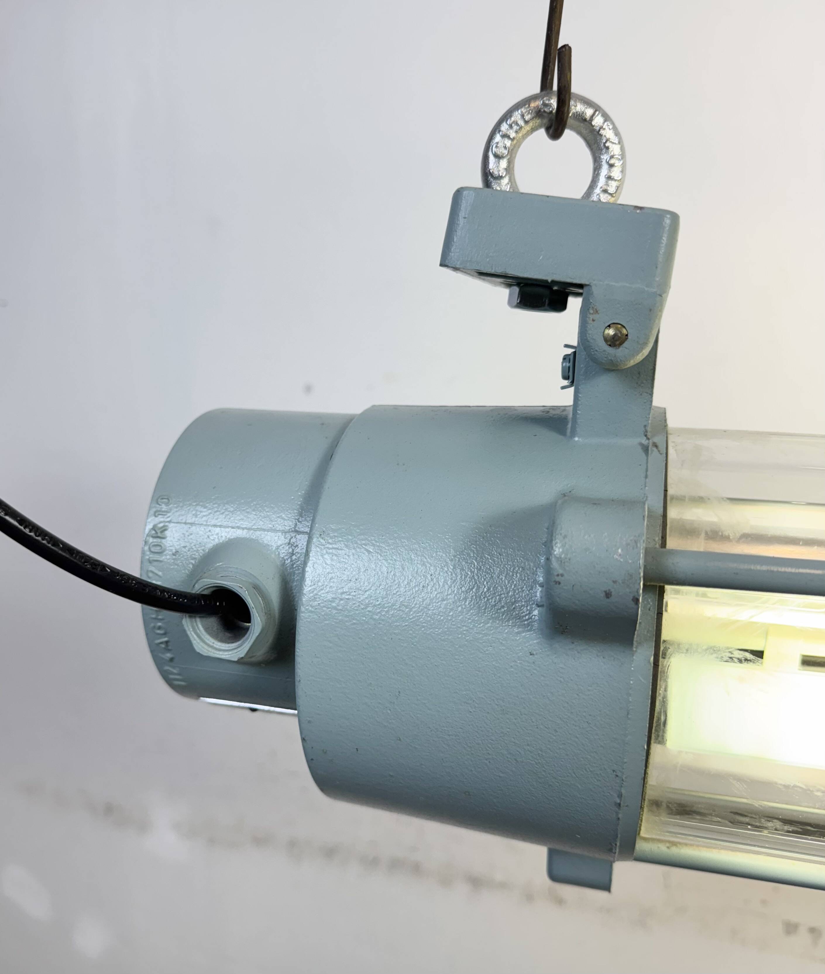 Industrial East German Fluorescent Tube Light From Leuchtenbau Wittenberg, 1980s