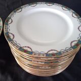 Limoges porcelain dessert service for 12 people, Jean Boyer and Nardon Lafarge (1920 - 1934)