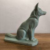 Celadon green crackled ceramic dog circa 1930