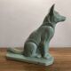 Celadon green crackled ceramic dog circa 1930