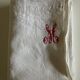 Nappe en fil de lin 19e brodée rouge
