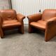Paire fauteuils cuir design italien