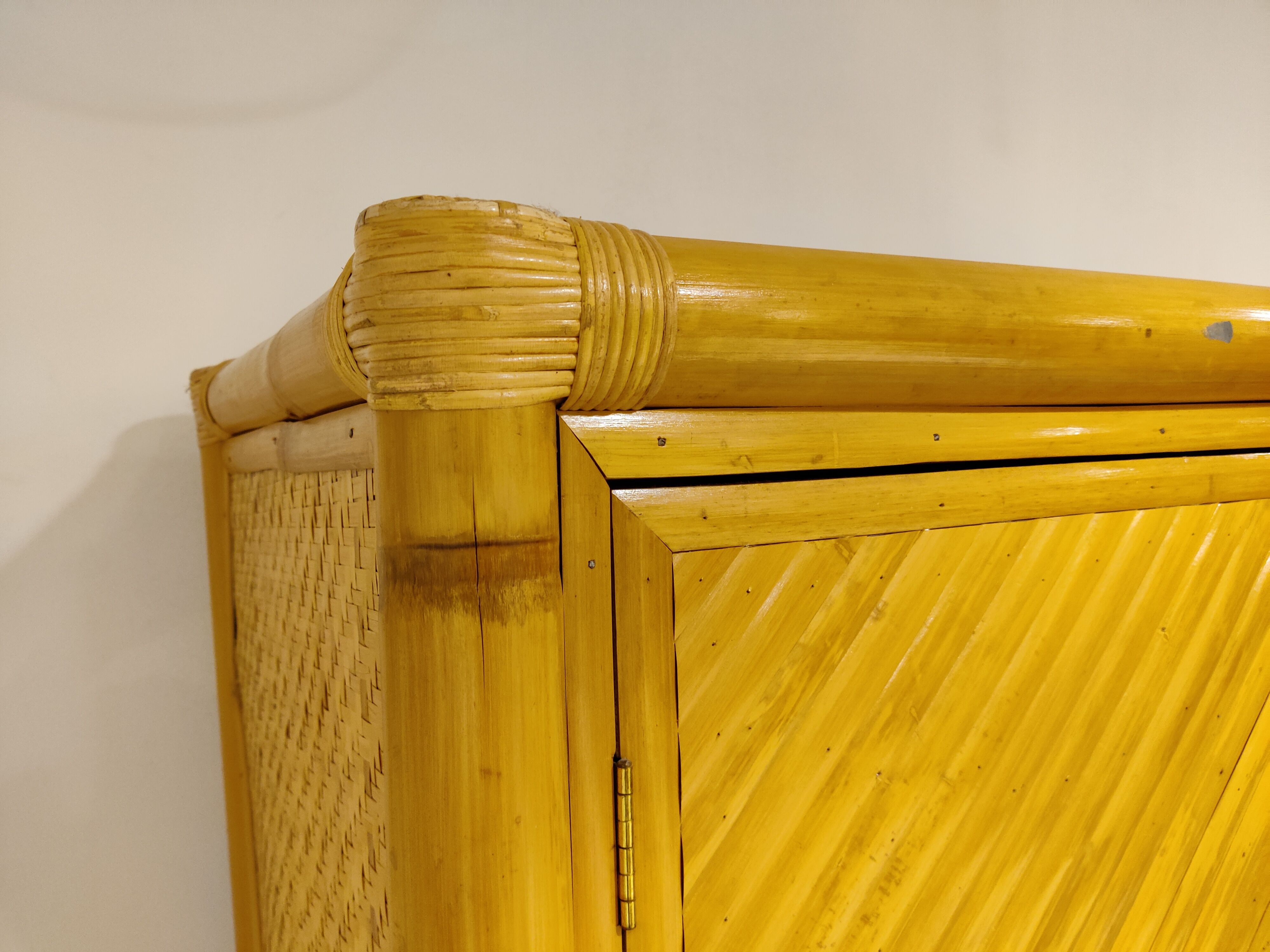 Rattan and bamboo wardrobe, 1960s