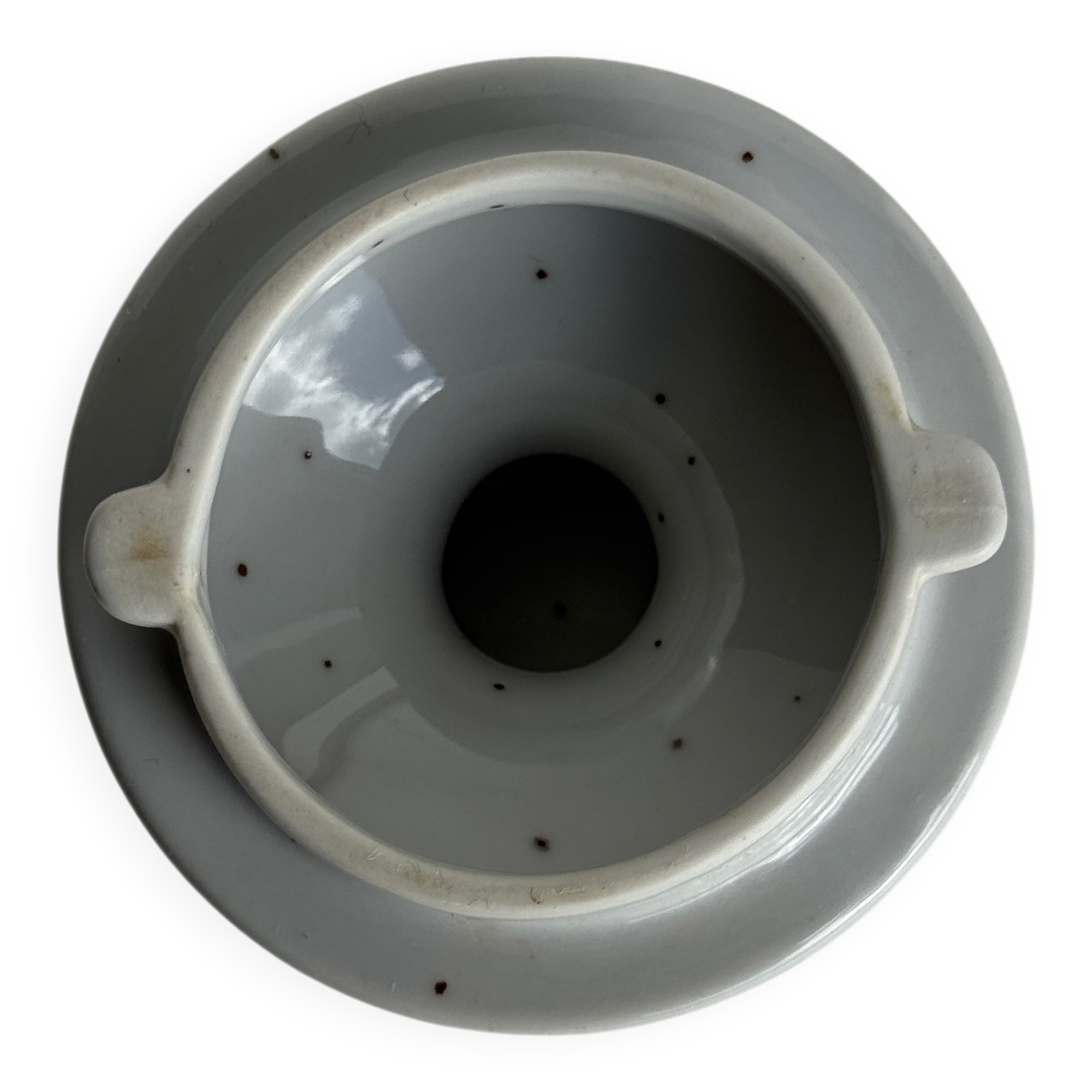 Teapot with stylised blue and brown flowers H18