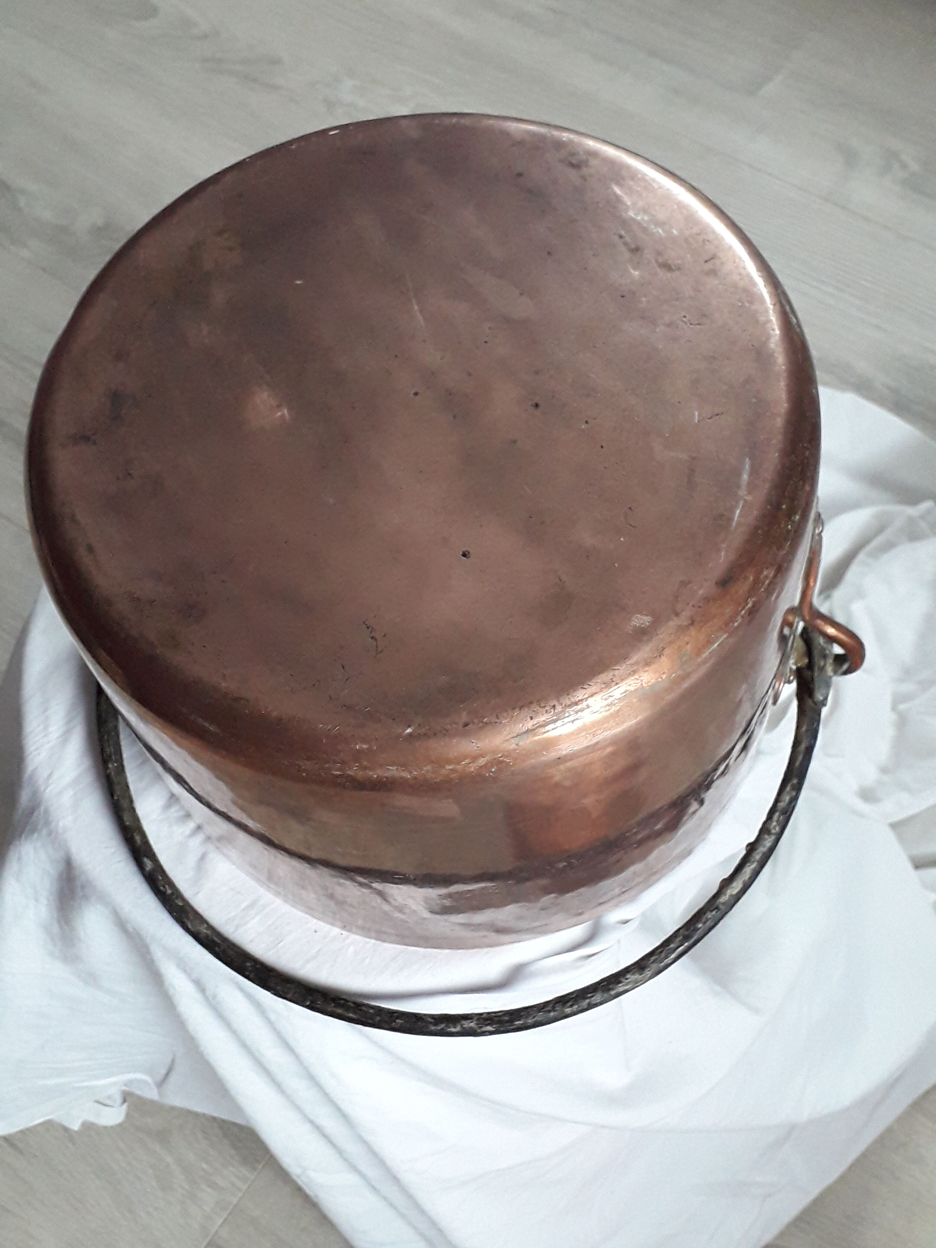 Old copper cauldron