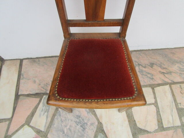 Chaise art-déco,velours rouge