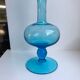 Design vase in turquoise blue glass 70s