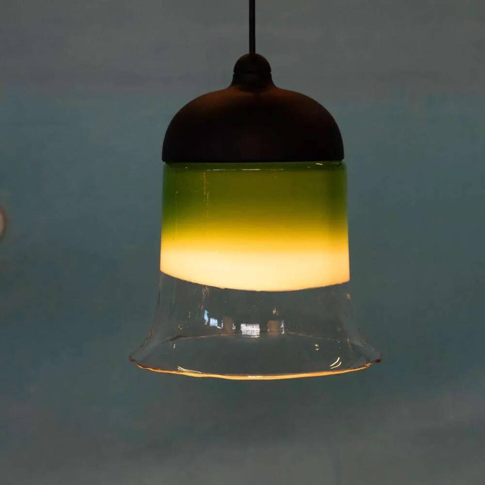 Minimalist glass pendant light Peil & Putzler from the space age