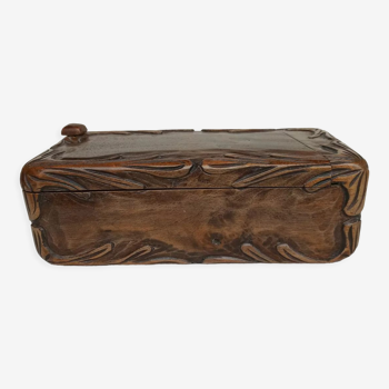Carved wooden box 1900