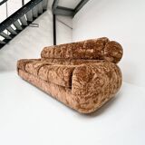 Canapé-lit vintage italien en velours, années 1970