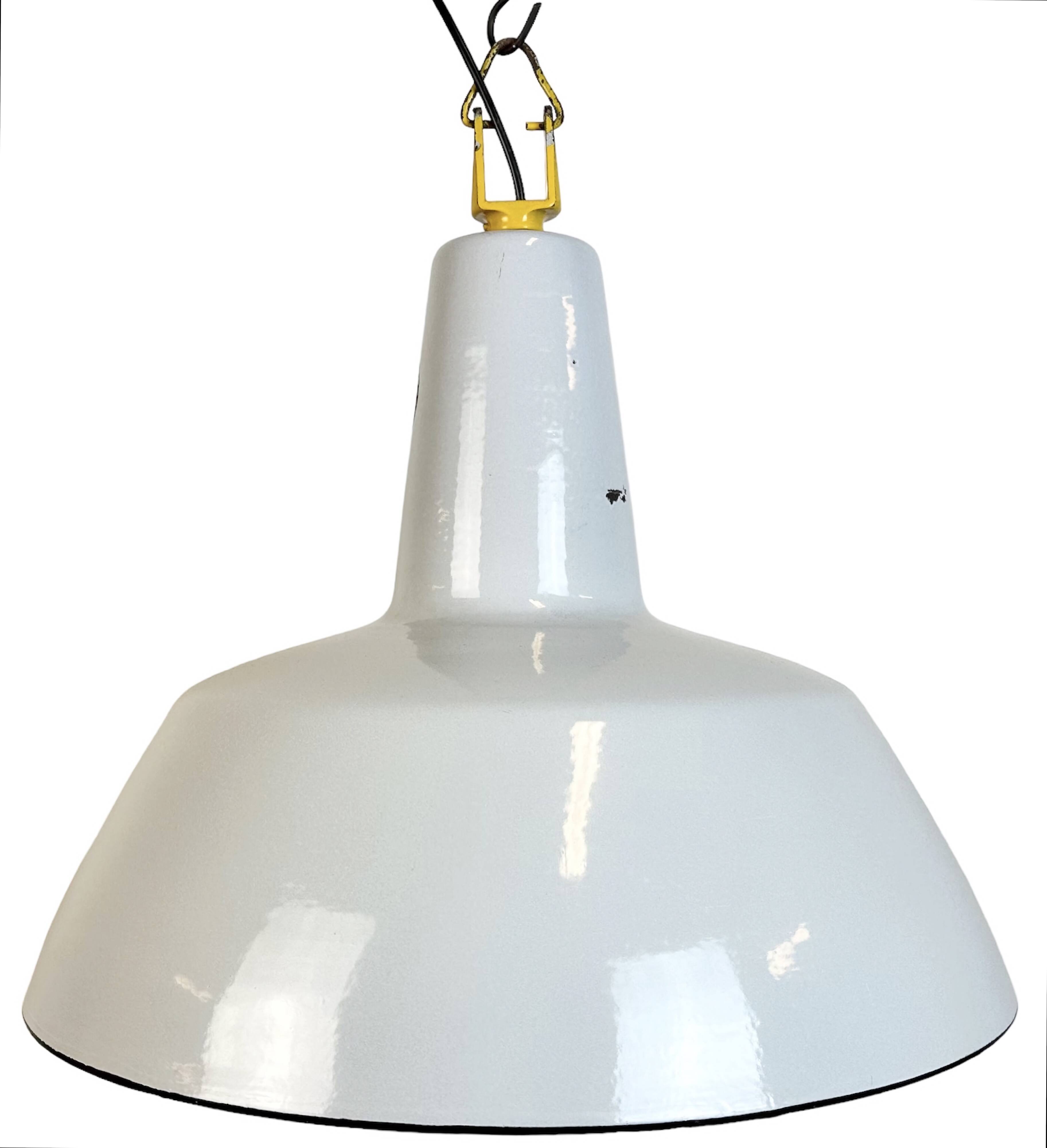 Industrial Grey Enamel Factory Pendant Lamp from Philips, 1960s