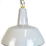 Industrial Grey Enamel Factory Pendant Lamp from Philips, 1960s